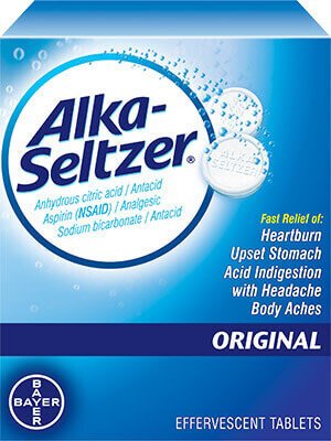 Bayer  00280400002 Antacid Alka-Seltzer 1000 mg - 325 mg - 1916 mg Strength Effervescent Tablet 24 per Bottle