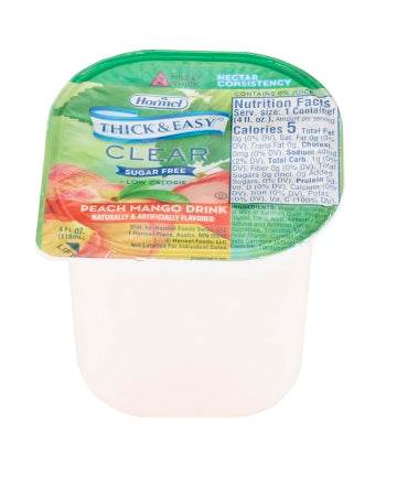 Hormel Food Sales 78768 Thickened Beverage Thick & Easy Sugar Free 4 oz. Portion Cup Peach Mango Flavor Liquid IDDSI Level 2 Mildly Thick