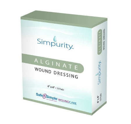 Safe N Simple  SNS50764 Alginate Dressing Simpurity 8 X 8 Inch Square