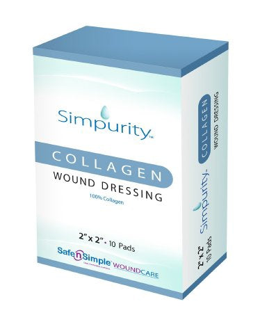 Safe N Simple  SNS52222 Collagen Dressing Simpurity 2 X 2 Inch Square