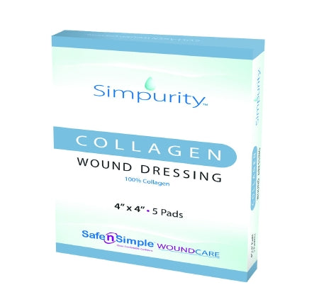 Safe N Simple  SNS52244 Collagen Dressing Simpurity 4 X 4 Inch Square