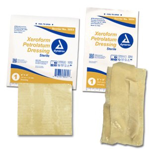 Dynarex  3053 Xeroform Petrolatum Impregnated Dressing Xeroform Square 4 X 4 Inch Sterile