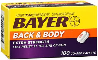 Bayer  31284355540 Pain Relief Bayer 500 mg - 32.5 mg Strength Aspirin / Caffeine Caplet 100 per Box