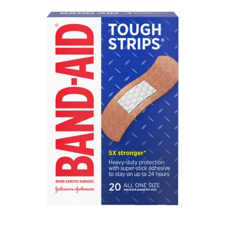 Johnson & Johnson Consumer  00381371171316 Adhesive Strip Band-Aid Tough Strips 1 X 3-1/4 Inch Fabric Rectangle Tan Sterile