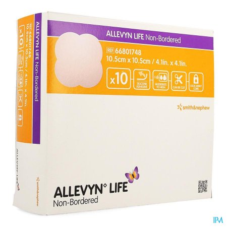 Smith & Nephew  66801748 Foam Dressing Allevyn Life 4 X 4 Inch Without Border Film Backing Nonadhesive Square Sterile