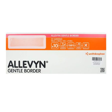 Smith & Nephew  66800265 Foam Dressing Allevyn Gentle Border 4 X 12 Inch With Border Film Backing Silicone Gel Adhesive Rectangle Sterile