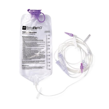 Medline ENFIT70555 Enteral Feeding Pump Spike Set with Flush Bag and ENFit Connector Medine EntraFlo H2O ENFit Connector