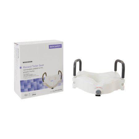 McKesson Brand 146-RTL12027RA Raised Toilet Seat McKesson 5 Inch Height White 300 lbs. Weight Capacity