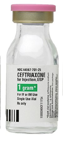 WG Critical Care  44567070125 Ceftriaxone Sodium 1 Gram Injection Single-Use Vial 15 mL