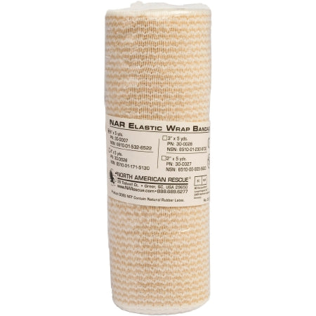 North American Rescue  30-0007 Elastic Bandage NAR 6 Inch X 5 Yard Single Hook and Loop Closure Tan NonSterile Medium Compression