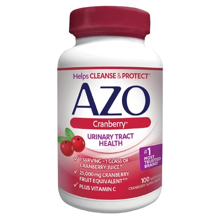 I Health Inc  78765110167 Urinary Tract Health Dietary Supplement AZO Vitamin C (as ascorbic acid) / Cranberry (Vaccinium macrocarpon) Whole Fruit Powder 120 mg - 500 mg Strength Softgel 100 per Bottle