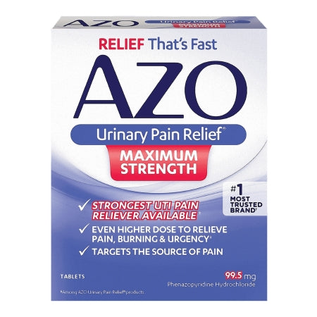 I Health Inc  78765112253 Urinary Pain Relief AZO Maximum Strength 99.5 mg Strength Phenazopyridine HCL Tablet 12 per Box