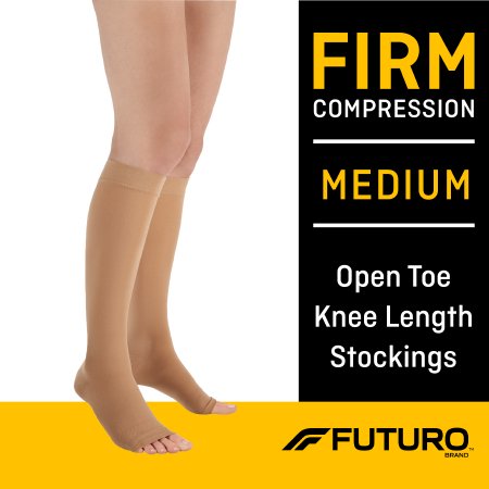 3M 71033EN Compression Stocking 3M Futuro Knee High Medium Beige Open Toe