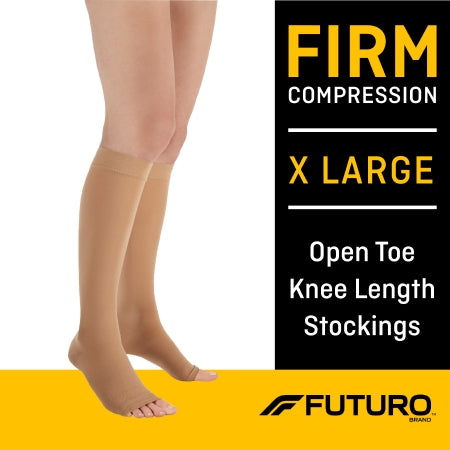 3M 71051EN Compression Stocking 3M Futuro Knee High X-Large Beige Open Toe