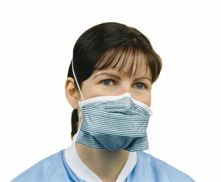 Alpha ProTech 695 Particulate Respirator / Surgical Mask Critical Cover PFL Medical N95 Chamber Elastic Strap One Size Fits Most Teal Stripe NonSterile ASTM Level 3 Adult