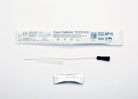 Cure Medical  HP10 Urethral Catheter Cure Catheter Straight Tip Hydrophilic Coated Plastic 10 Fr. 10 Inch