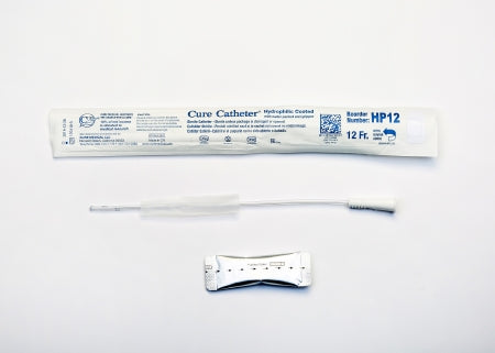 Cure Medical  HP12 Urethral Catheter Cure Catheter Straight Tip Hydrophilic Coated Plastic 12 Fr. 10 Inch