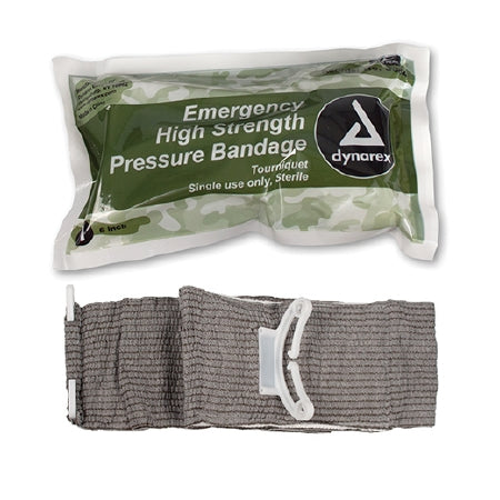 Dynarex  3684 Trauma Pressure Dressing with Wrap 6 Inch Width Closure Bar Gray Sterile Standard Compression