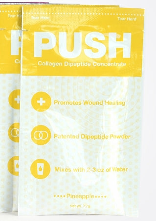 Global Health Products GH-16 Oral Supplement PUSH Collagen Dipeptide Concentrate Pineapple Flavor Powder 7.7 Gram Individual Packet