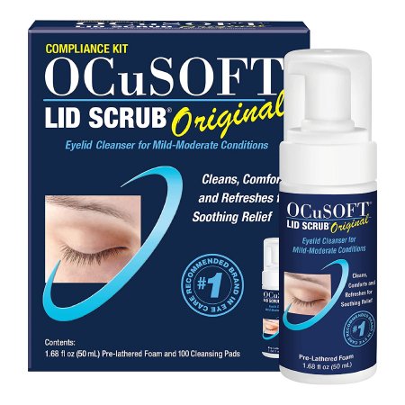 Ocusoft  54799030500 Eyelid Cleanser Kit OCuSOFT Lid Scrub Compliance Kit 100 per Box Topical Foam