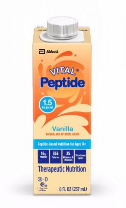 Abbott Nutrition 66236 Oral Supplement Vital Peptide 1.5 Cal Vanilla Flavor Liquid 8 oz. Reclosable Carton