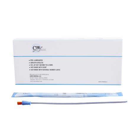 Cure Medical  ULTRAM16C Urethral Catheter Cure Ultra Coude Tip Lubricated PVC 16 Fr. 16 Inch