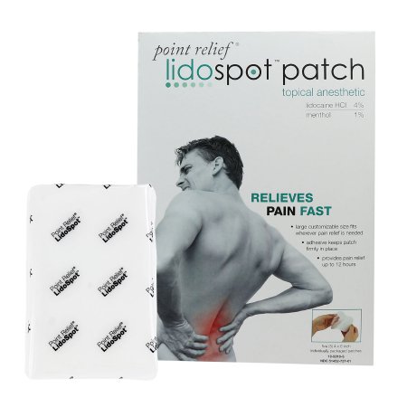 Fabrication Enterprises  13-5310-20 Topical Pain Relief LidoSpot 4% - 1% Strength Lidocaine / Menthol Patch 20 per Box