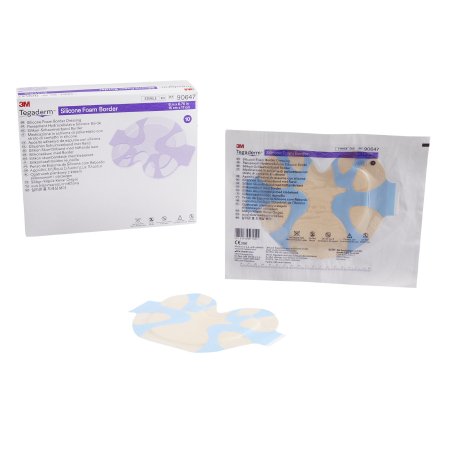 3M  90647 Foam Dressing 3M Tegaderm 6 X 6-3/4 Inch With Border Film Backing Silicone Adhesive Sacral Sterile