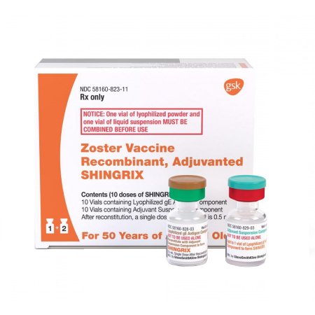 Glaxo Smith Kline  58160082311 Shingrix Shingles Vaccine Indicated for People 50 Years of Age and Older Zoster Vaccine Recombinant, Adjuvanted 50 mcg / 0.5 mL Injection Single-Dose Vial 0.5 mL