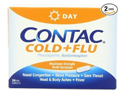 Emerson Healthcare  46017002124 Cold and Sinus Relief Contac 500 mg - 5 mg Strength Tablet 24 per Box