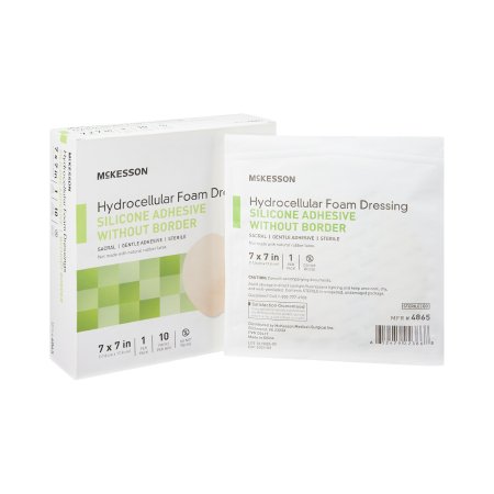 McKesson Brand 4865 Foam Dressing McKesson 7 X 7 Inch Without Border Film Backing Silicone Gel Adhesive Sacral Sterile