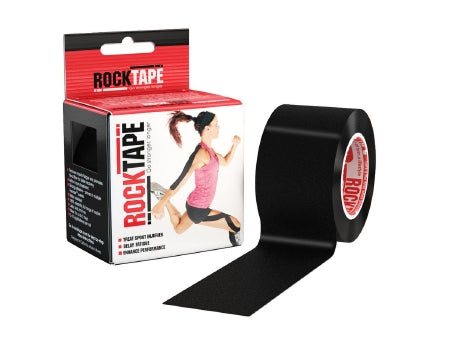 Patterson Medical Supply  081678911 Kinesiology Tape Rock Tape Black Logo 2 Inch X 35 Yard Cotton / Nylon NonSterile