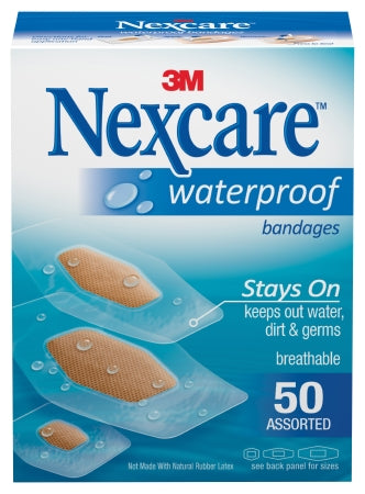 3M  432-50-3 Waterproof Adhesive Strip Nexcare Wateproof 7/8 X 1-1/16 Inch / 1-1/4 X 2-1/2 Inch / 1-1/16 X 2-1/4 Inch Plastic / Film Rectangle Clear / Tan Sterile