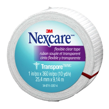 3M  527-P1 Water Resistant Medical Tape Nexcare Transpore Transparent 1 Inch X 10 Yard Plastic NonSterile