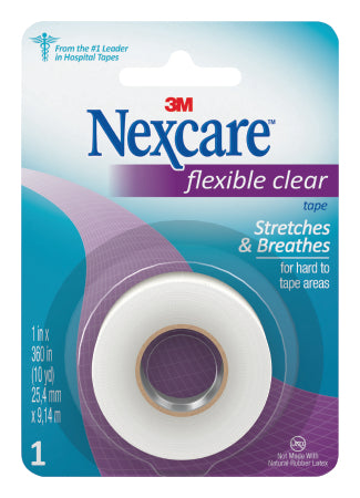 3M  771-1PK Water Resistant Medical Tape Nexcare Flexible Clear 1 Inch X 10 Yard Stretchy Fabric NonSterile