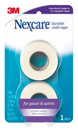 3M  791-2PK Medical Tape Nexcare Durable Cloth White 1 Inch X 10 Yard Silk-Like Cloth NonSterile