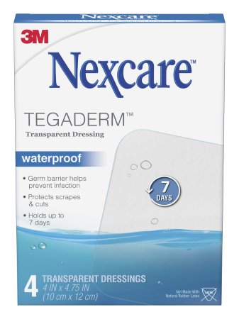 3M  H1626 Transparent Film Dressing Nexcare Tegaderm 4 X 4-3/4 Inch 2 Tab Delivery Rectangle Sterile