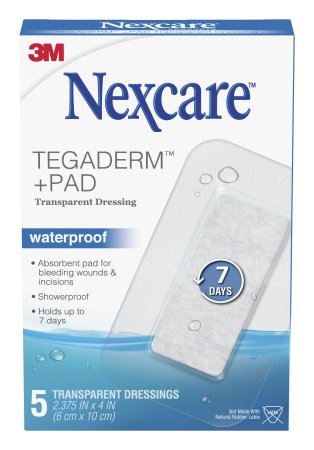 3M  H3584 Transparent Film Dressing with Pad Nexcare Tegaderm Pad 2-3/8 X 4 Inch 2 Tab Delivery Rectangle Sterile