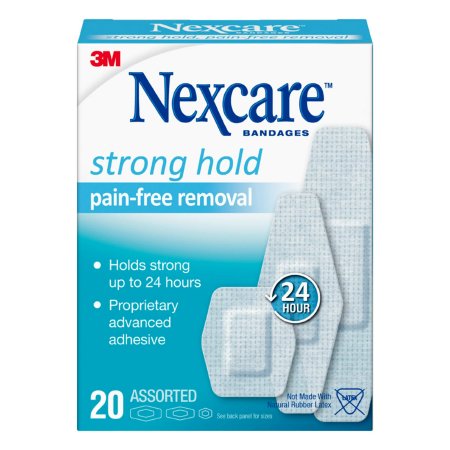 3M  SSB-20A Adhesive Strip Nexcare Sensitive Skin 7/8 X 1-1/4 Inch / 1-1/8 X 3 Inch / 15/16 X 1 - 1/8 Inch Silicone Rectangle White Sterile