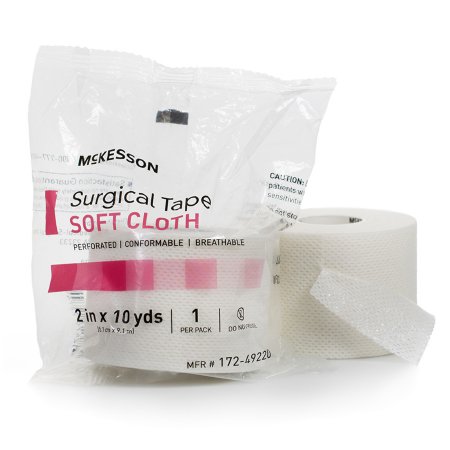 McKesson Brand 172-49220 Perforated Medical Tape McKesson White 2 Inch X 10 Yard Soft Cloth NonSterile