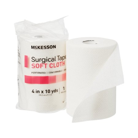 McKesson Brand 172-49240 Perforated Medical Tape McKesson White 4 Inch X 10 Yard Soft Cloth NonSterile