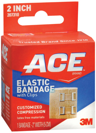 3M  207310 Elastic Bandage 3M ACE 2 Inch Width Clip Detached Closure Tan NonSterile Standard Compression