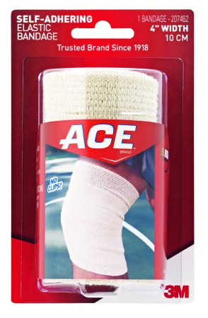 3M  207462 Elastic Bandage 3M ACE 4 Inch Width Self-Adherent Closure Tan NonSterile Standard Compression