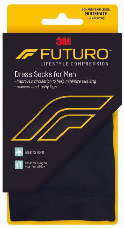 3M 71038EN Compression Socks 3M Futuro Revitalizing Over the Calf Medium Black Closed Toe