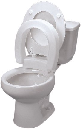 Fabrication Enterprises  43-2570 Raised Toilet Seat 3-3/4 Inch Height White 350 lbs. Weight Capacity