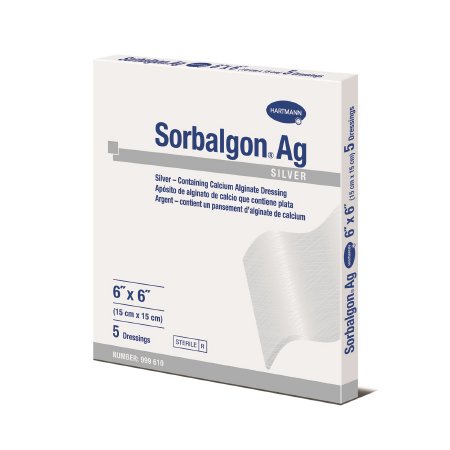 Hartmann  999610 Silver Alginate Dressing Sorbalgon Ag 6 X 6 Inch Square Sterile