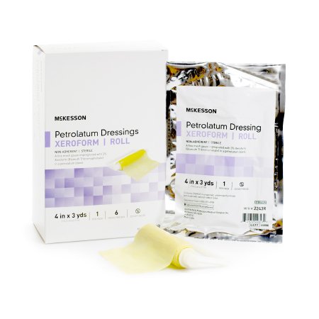 McKesson Brand 2243R Xeroform Petrolatum Impregnated Dressing McKesson Roll 4 Inch X 3 Yard Sterile