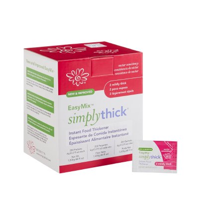 Simply Thick STIND200L2 Food and Beverage Thickener SimplyThick Easy Mix 6 Gram Individual Packet Unflavored Gel IDDSI Level 2 Mildly Thick