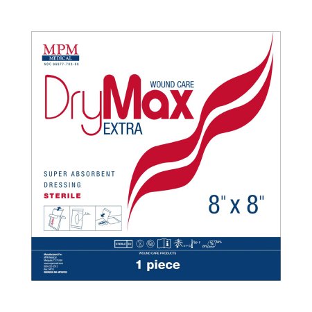 MPM Medical  MP00702 Super Absorbent Dressing DryMax Extra 8 X 8 Inch Square