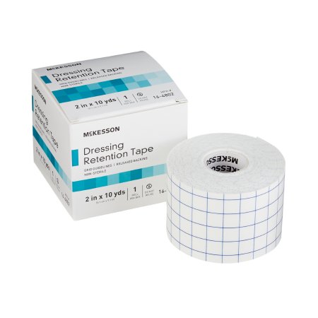 McKesson Brand 16-4802 Water Resistant Dressing Retention Tape with Liner McKesson White 2 Inch X 10 Yard Nonwoven / Printed Release Paper NonSterile